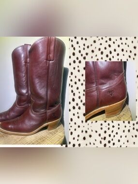 VTG Frye Made in USA Men's Genuine Leather Boots Dark Brown Sz 10 excellent